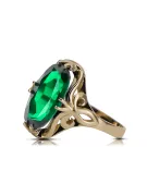 أسلوب فينتاج خاتم الزمرد 14 كارت من الذهب الأصفر vrc082y